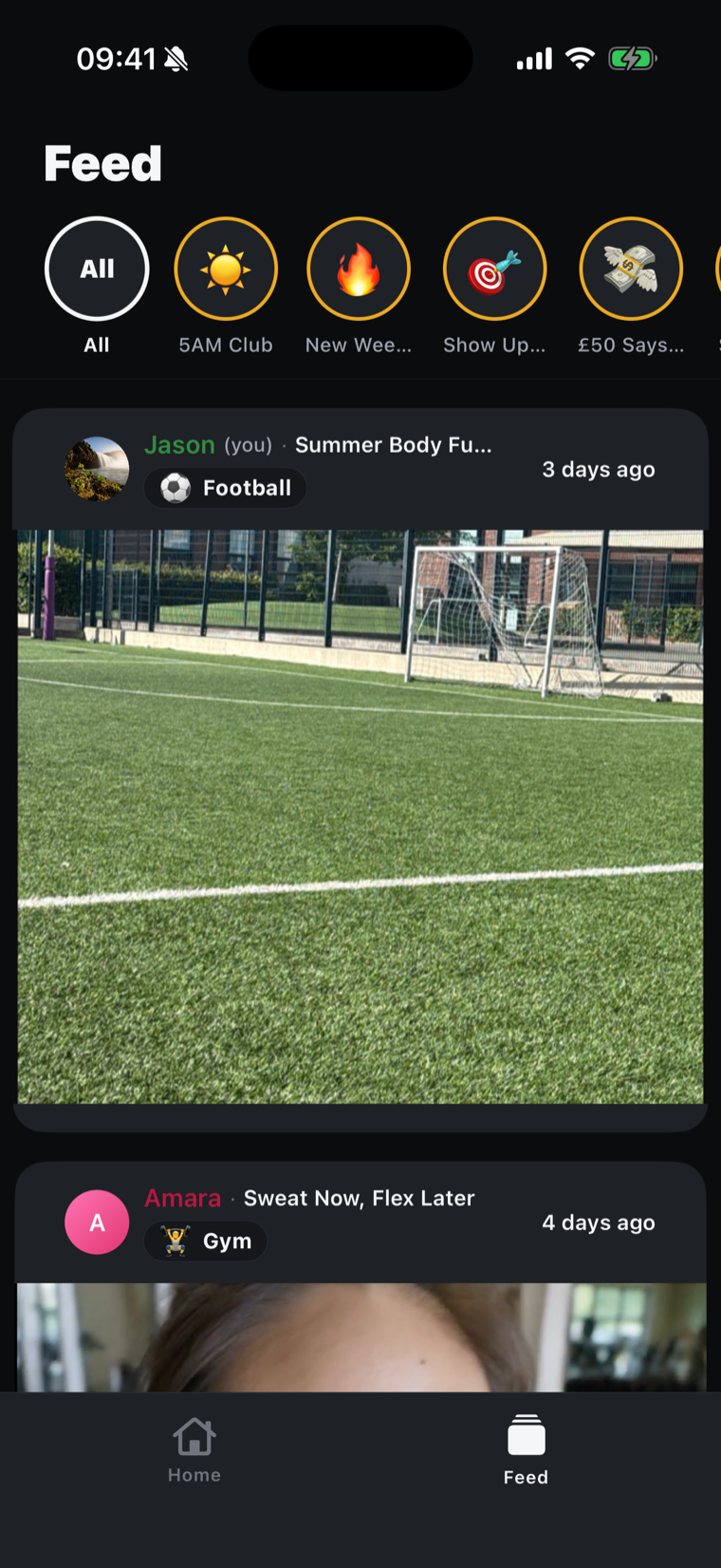 The feed of activity photos