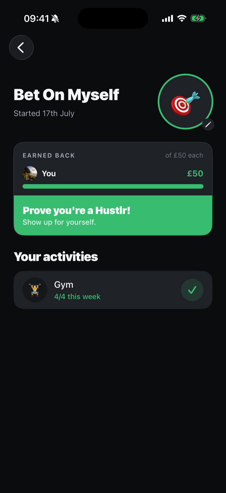 A solo hustle showing GPS check-in activities